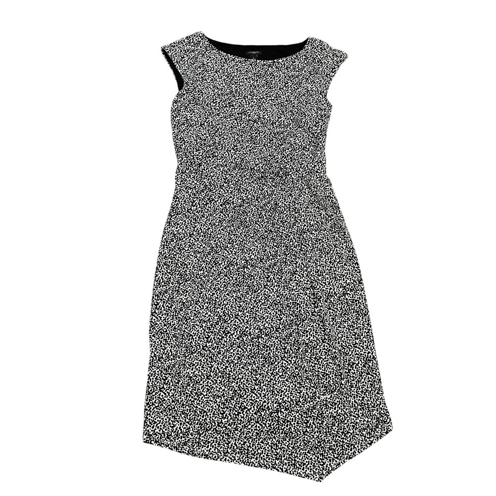 Ann Taylor Women's Sz S Black White Sleeveless Stretch Dress AK96